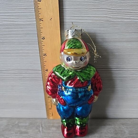 TWEEDLE DEE DUM Character Christmas Ornament Hand Blown Mercury Glass happy boy - Picture 11 of 11